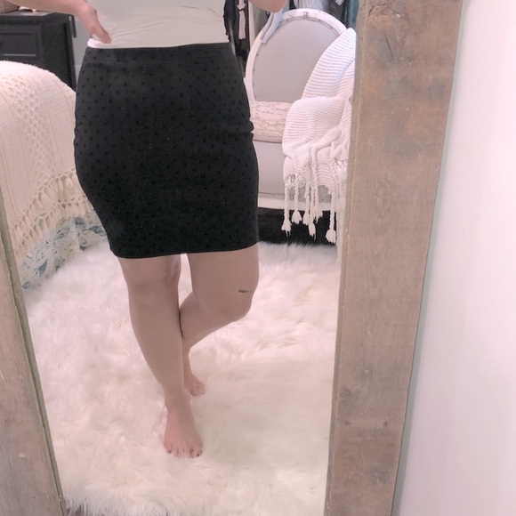 Ann Taylor LOFT sz 6 black polka dot career skirt - Picture 2 of 5